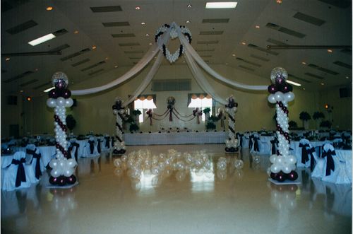 black and white wedding balloons